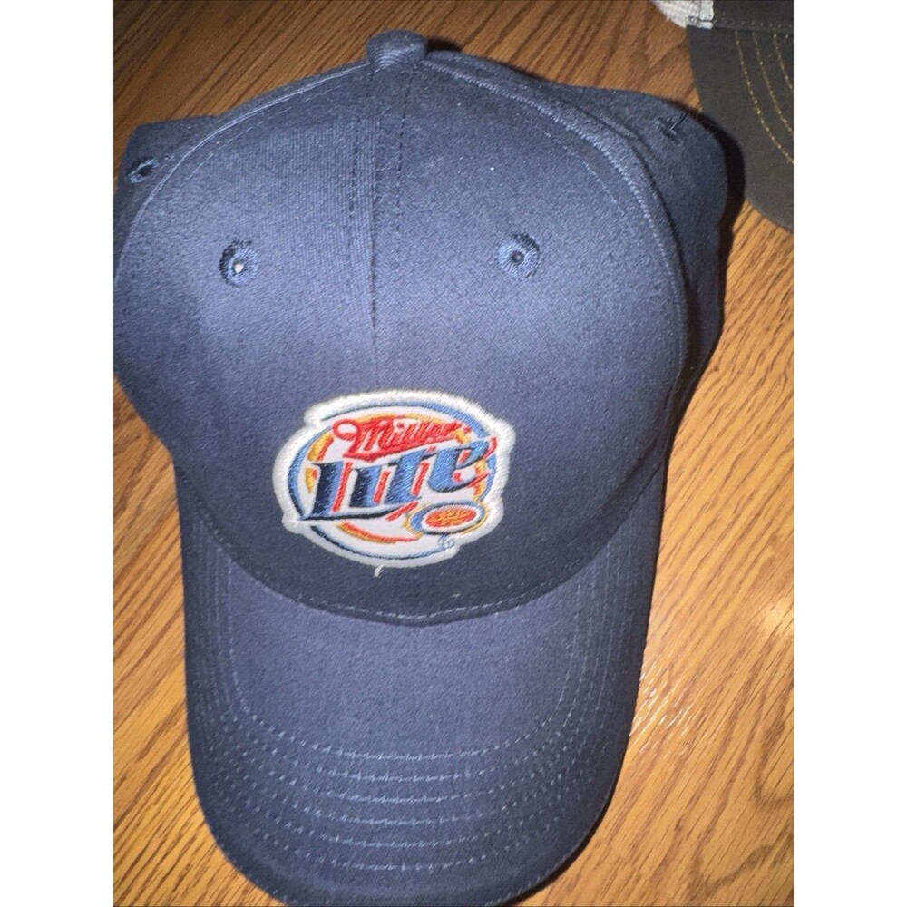 Miller Lite Baseball Hat Adult OSFA Blue Oval Logo Blue Embroidered Curved Bill